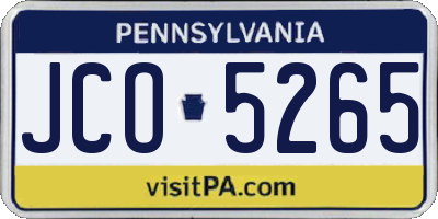 PA license plate JCO5265