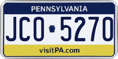 PA license plate JCO5270