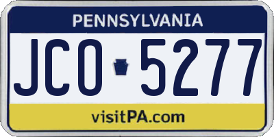 PA license plate JCO5277