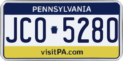 PA license plate JCO5280