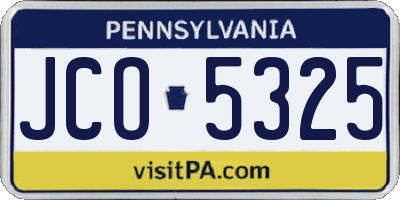 PA license plate JCO5325