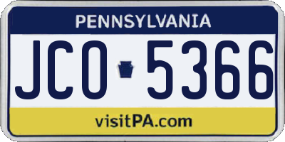 PA license plate JCO5366
