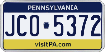 PA license plate JCO5372