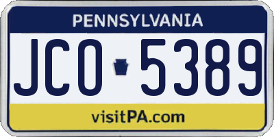 PA license plate JCO5389