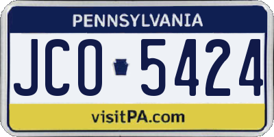 PA license plate JCO5424