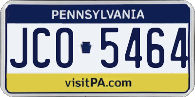 PA license plate JCO5464