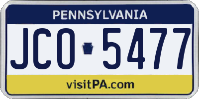 PA license plate JCO5477