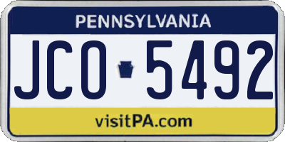 PA license plate JCO5492