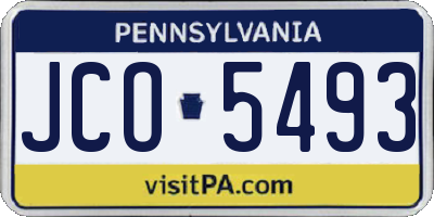 PA license plate JCO5493