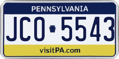 PA license plate JCO5543