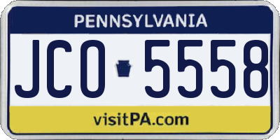 PA license plate JCO5558