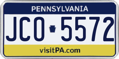 PA license plate JCO5572