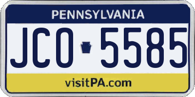 PA license plate JCO5585