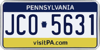 PA license plate JCO5631