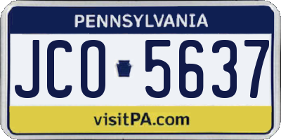 PA license plate JCO5637