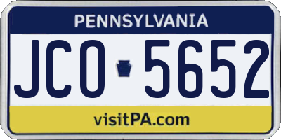 PA license plate JCO5652