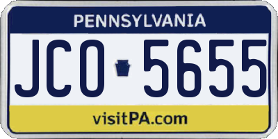 PA license plate JCO5655