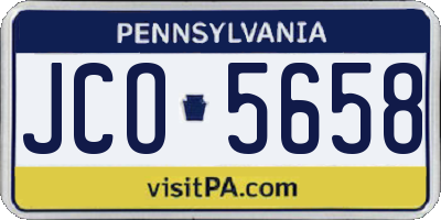 PA license plate JCO5658