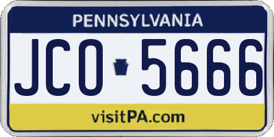PA license plate JCO5666