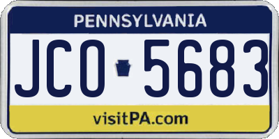 PA license plate JCO5683