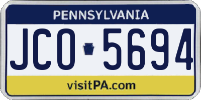 PA license plate JCO5694