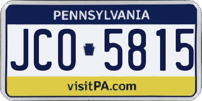 PA license plate JCO5815