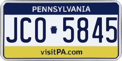 PA license plate JCO5845