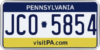 PA license plate JCO5854