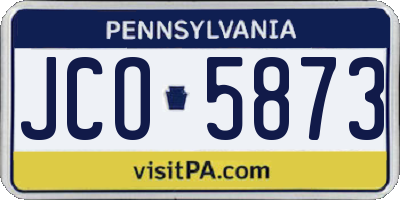 PA license plate JCO5873