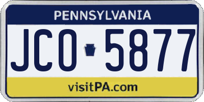 PA license plate JCO5877