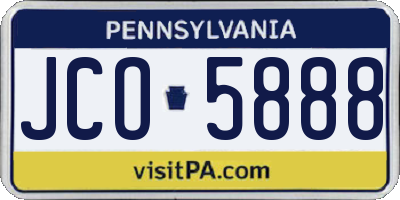 PA license plate JCO5888