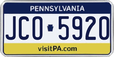 PA license plate JCO5920