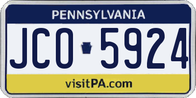 PA license plate JCO5924