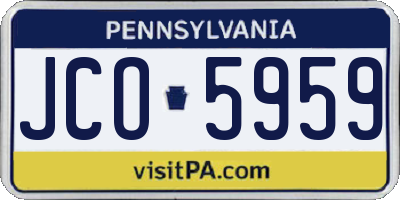PA license plate JCO5959