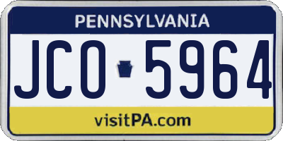 PA license plate JCO5964