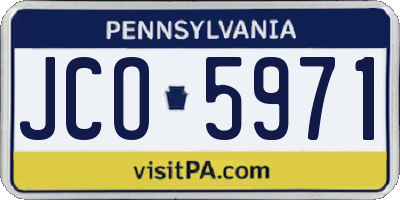 PA license plate JCO5971