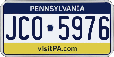 PA license plate JCO5976