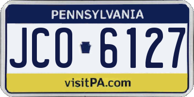 PA license plate JCO6127