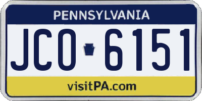 PA license plate JCO6151