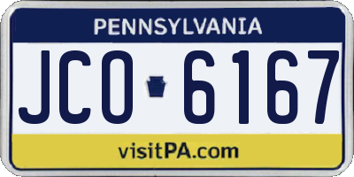 PA license plate JCO6167