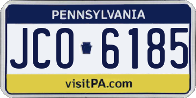 PA license plate JCO6185
