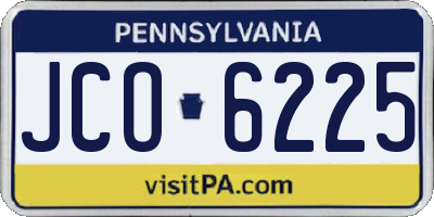 PA license plate JCO6225