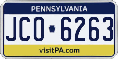 PA license plate JCO6263