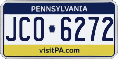 PA license plate JCO6272