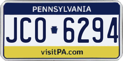 PA license plate JCO6294