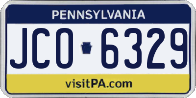 PA license plate JCO6329
