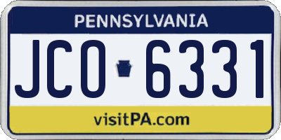 PA license plate JCO6331