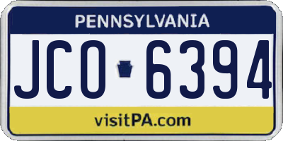 PA license plate JCO6394