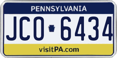 PA license plate JCO6434