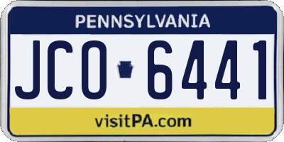PA license plate JCO6441